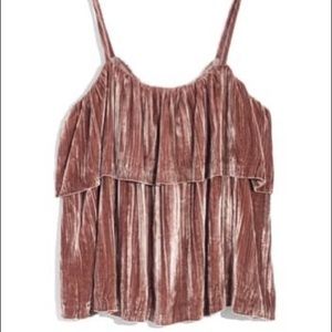 Ruffle Crushed Velvet Camisole